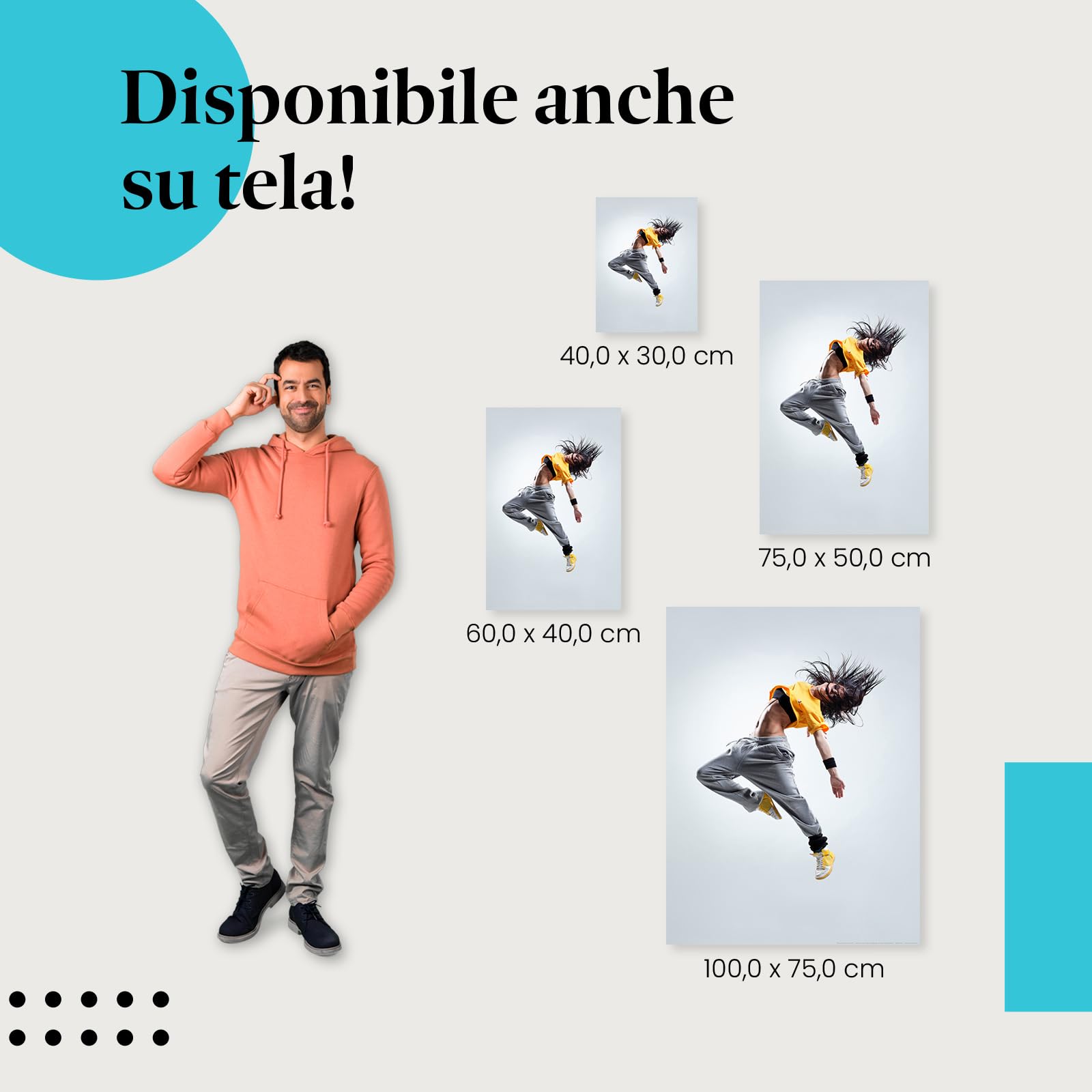 Postereck - 0190 - Hip hop, ballerina, musica, danza, street dance, donna - Decorazione da Parete, Stampa Artistica, Idea Regalo, Stampa Fotografica - Tela - 100,0 cm x 75,0 cm