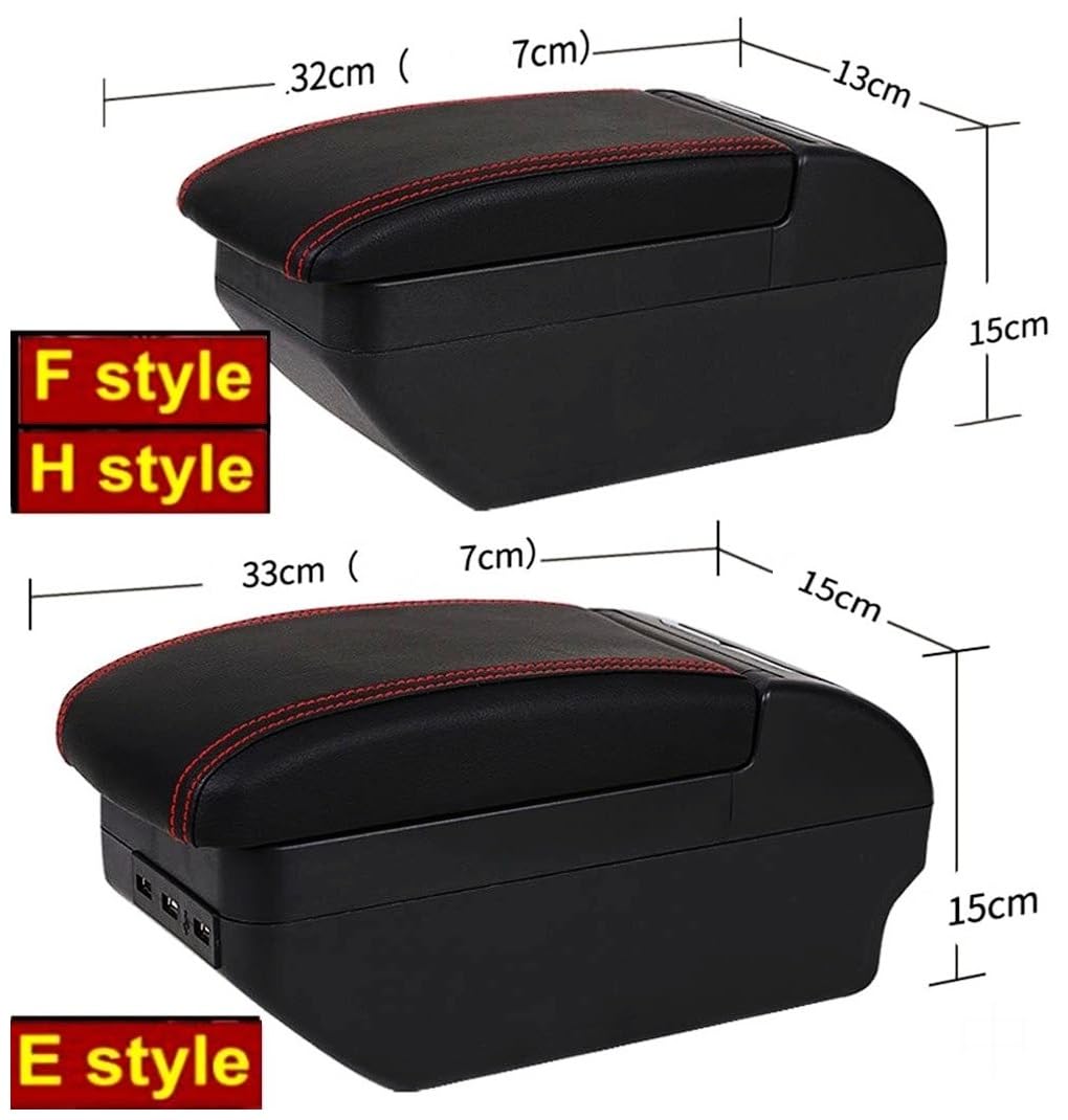 Rehausseur d'accoudoir de voiture Boîte de rangement pour accoudoir central avec 9 ports USB chargement Pour Nissan Pour Micra K13 (2010-2022)