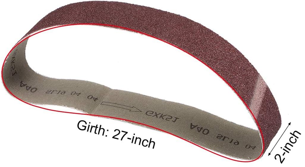 MACHSWON 2 X 27- Inch Aluminum Oxide Sandpaper Belts for Portable Strip Sander Wood Abrasive Paper 40 Grit 2pcs - Image 3