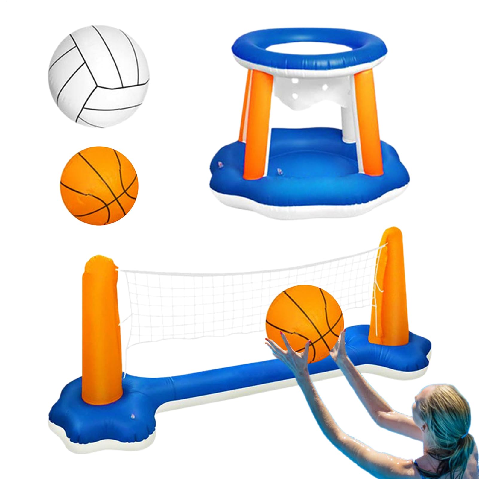 Générique Ensemble De Jeux De Volley-Ball pour Piscine, Filet De Volley-Ball Aquatique, De Natation, Filet De Basket Ou Activités Sportives en Plein Air, Jeux De Plage pour Adultes Et
