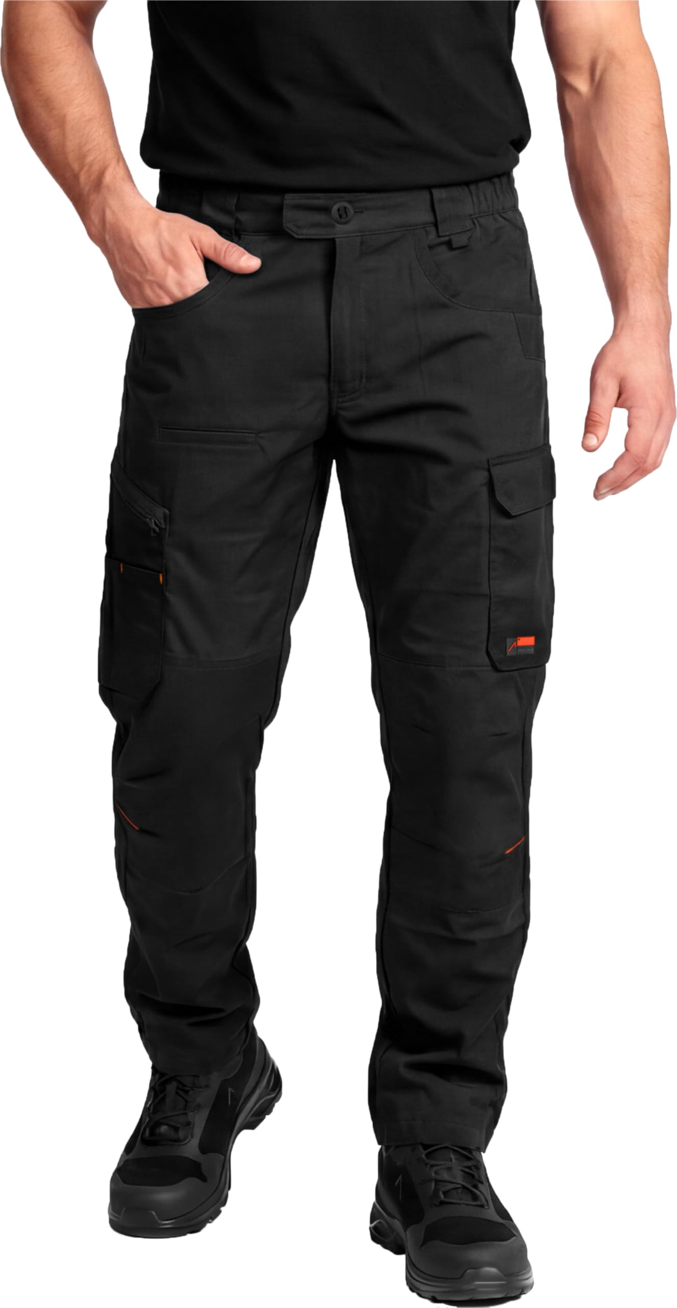ACE Constructor Pantalones híbridos Largos de Trabajo para Hombre: Pantalones Cargo para Exteriores con Cordura y Cintura elástica para Hombre - 44 a 66