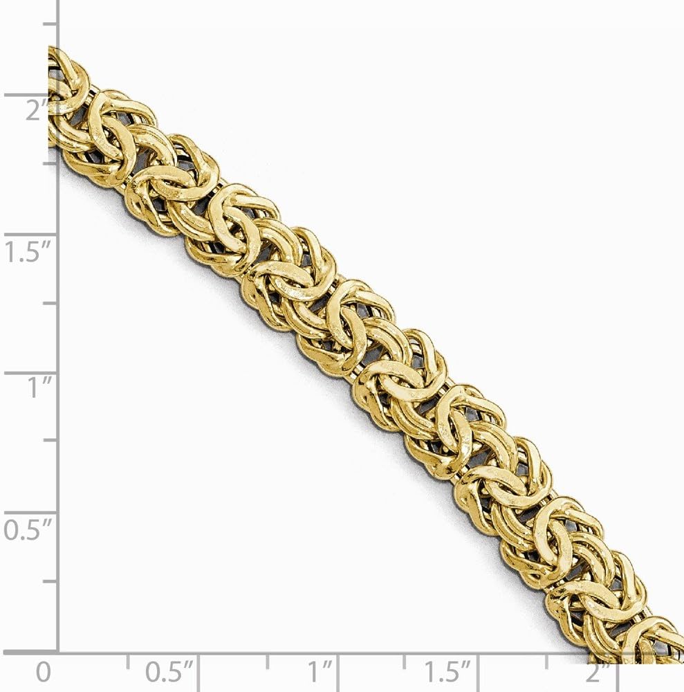 Leslie's Real 14kt Polished Fancy Link with Black Onyx Toggle Chain Bracelet