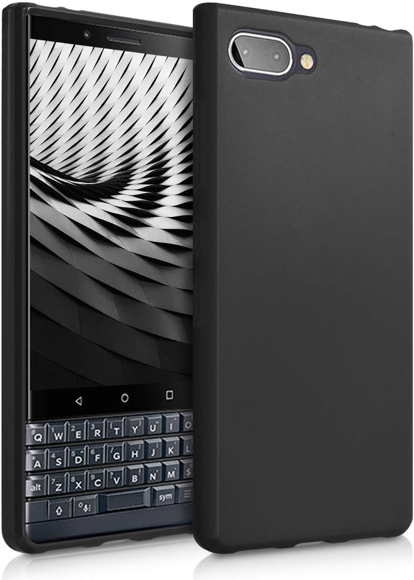 kwmobile Case Compatible with BlackBerry KEYtwo LE (Key2 LE) Case - Soft Slim Protective TPU Silicone Cover - Black Matte