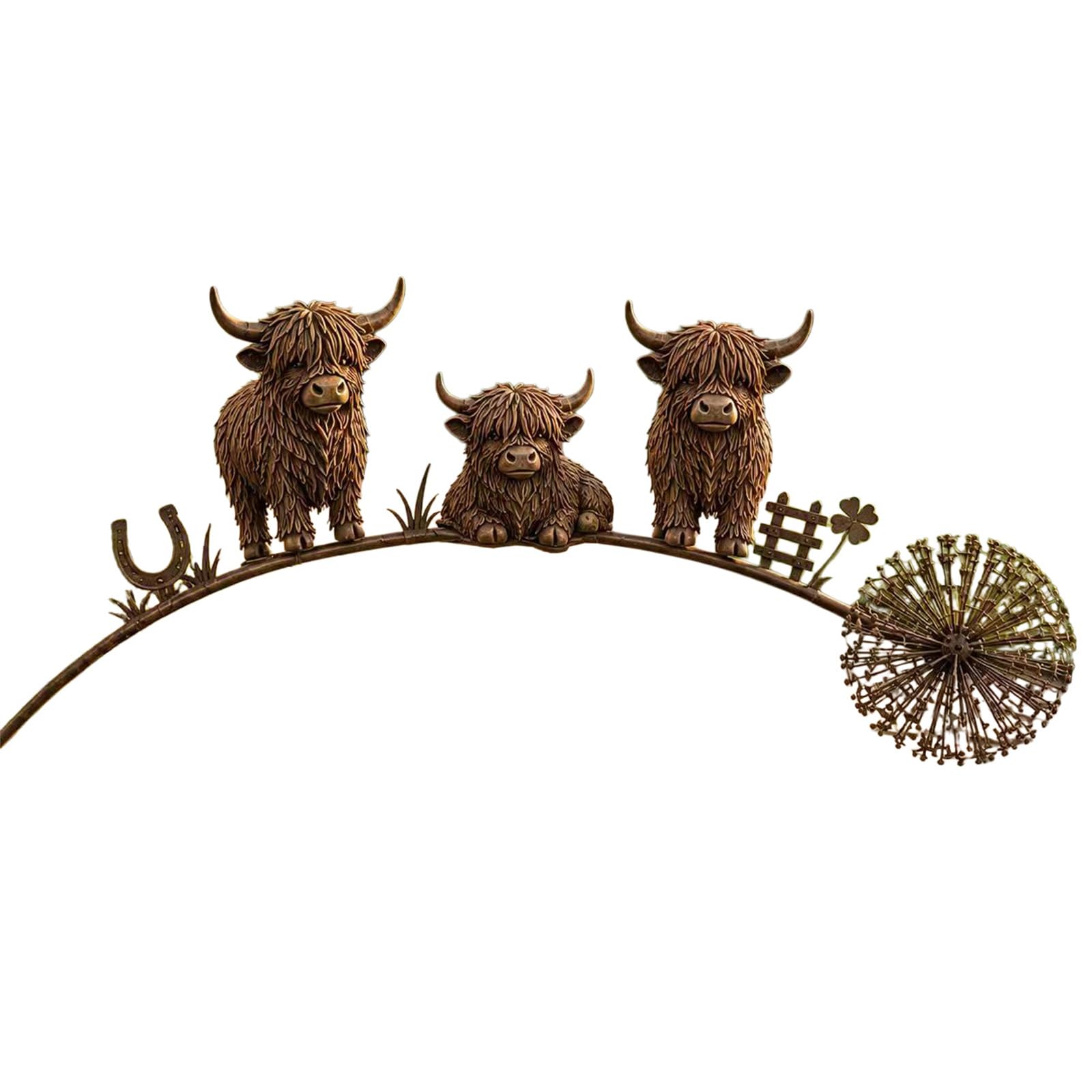 ZcxTry Robin Garden Art Stake, Rustic Robin Bird Yard Art Decorations with Dandelion Accent, Metal Robins Bird Garden Sculpture for Lawn Patio Flower Bed Backyard Walkway