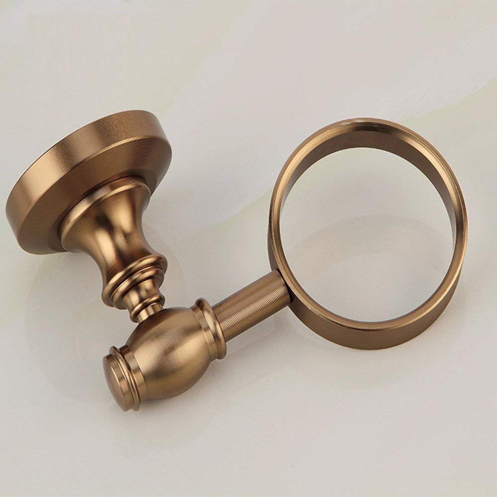 GZZ European-Style Antique Aluminium Halterung und Glas Zahnputzbecher Set, Home Badezimmer an der Wand befestigte Metall Anhänger