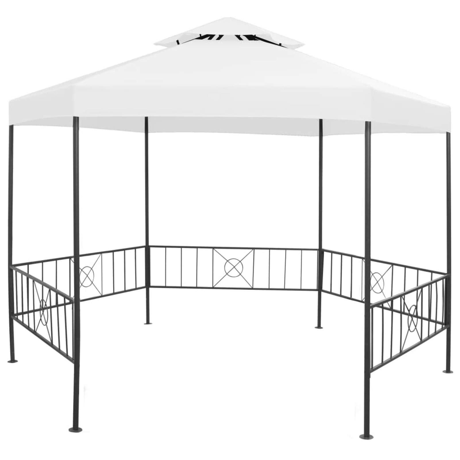 Gazebo da Giardino 323x275x265 cm Bianco 180 g/m²,Protezione UV,Gazebo,Gazebo da Giardino,Gazebo Esterno Resistente-312233