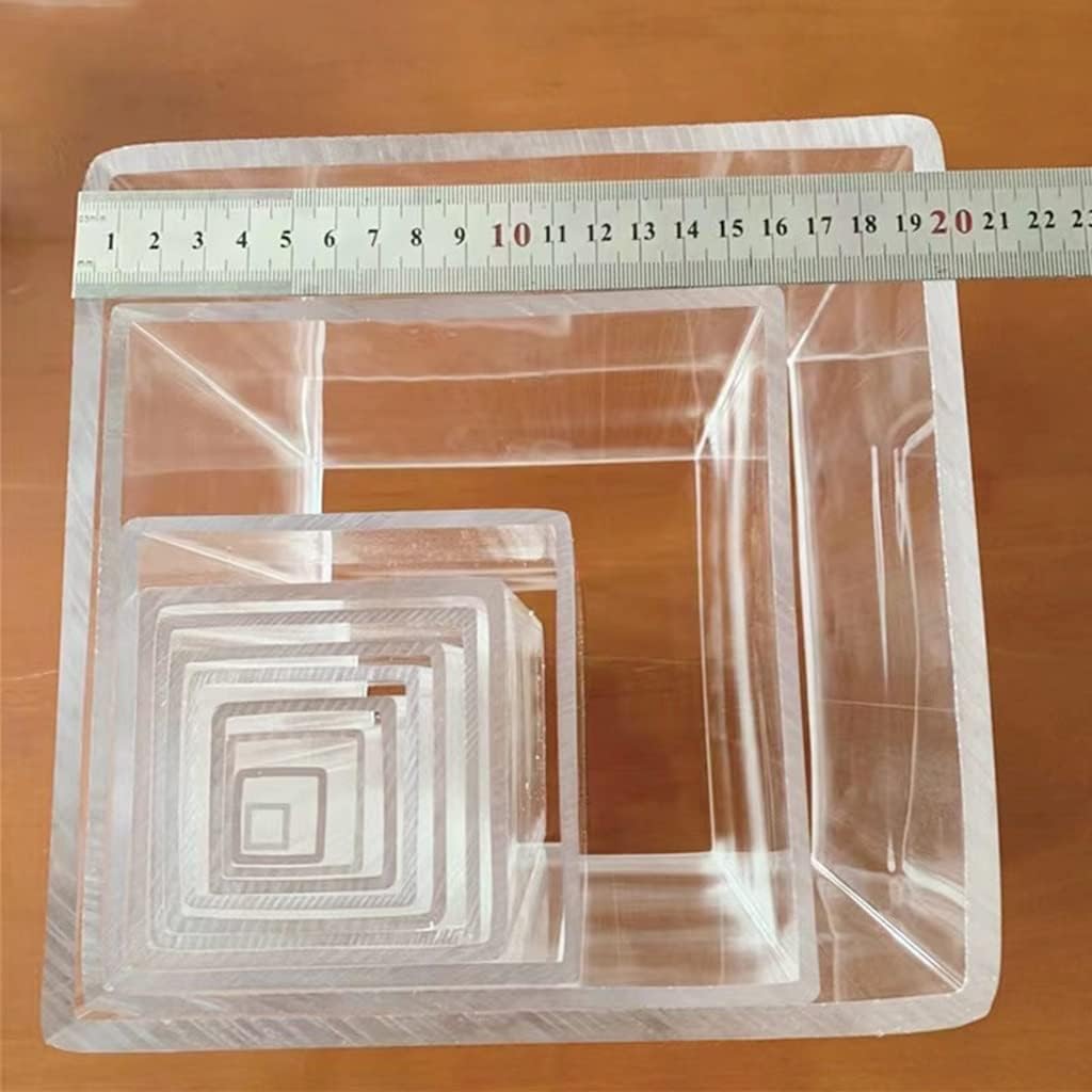 Clear Acrylic Tube 1pcs Acrylic Square Tube, for Garden Supplies 10~100mm Side Pipe Hollow Duct Transparent PMMA Tubing(200x200x4mm 240mm)