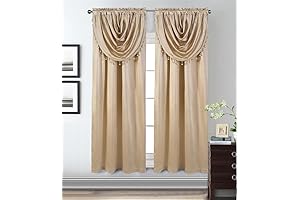 GLORY RUGS Window Panel with Attached Valance Curtain for Bedroom Living Room Dining