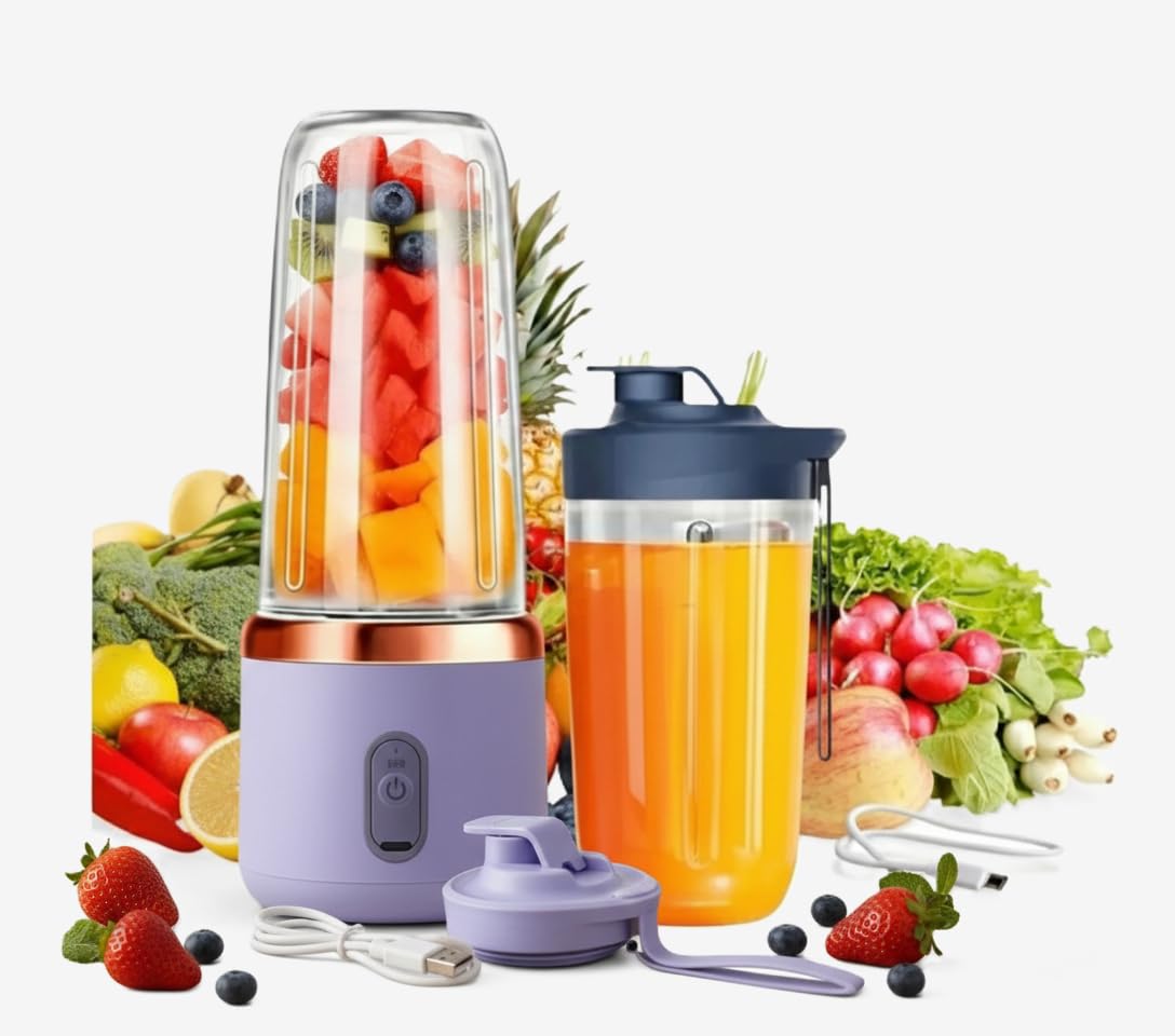 Portable USB Rechargeable Blender for Smoothies & Juices | Personal Mini Juicer Mixer with Travel Bottle | Powerful Motor, BPA-Free | Fruit, Vegetable & Ice Crusher | Compact Electric Smoothie Maker-image-25