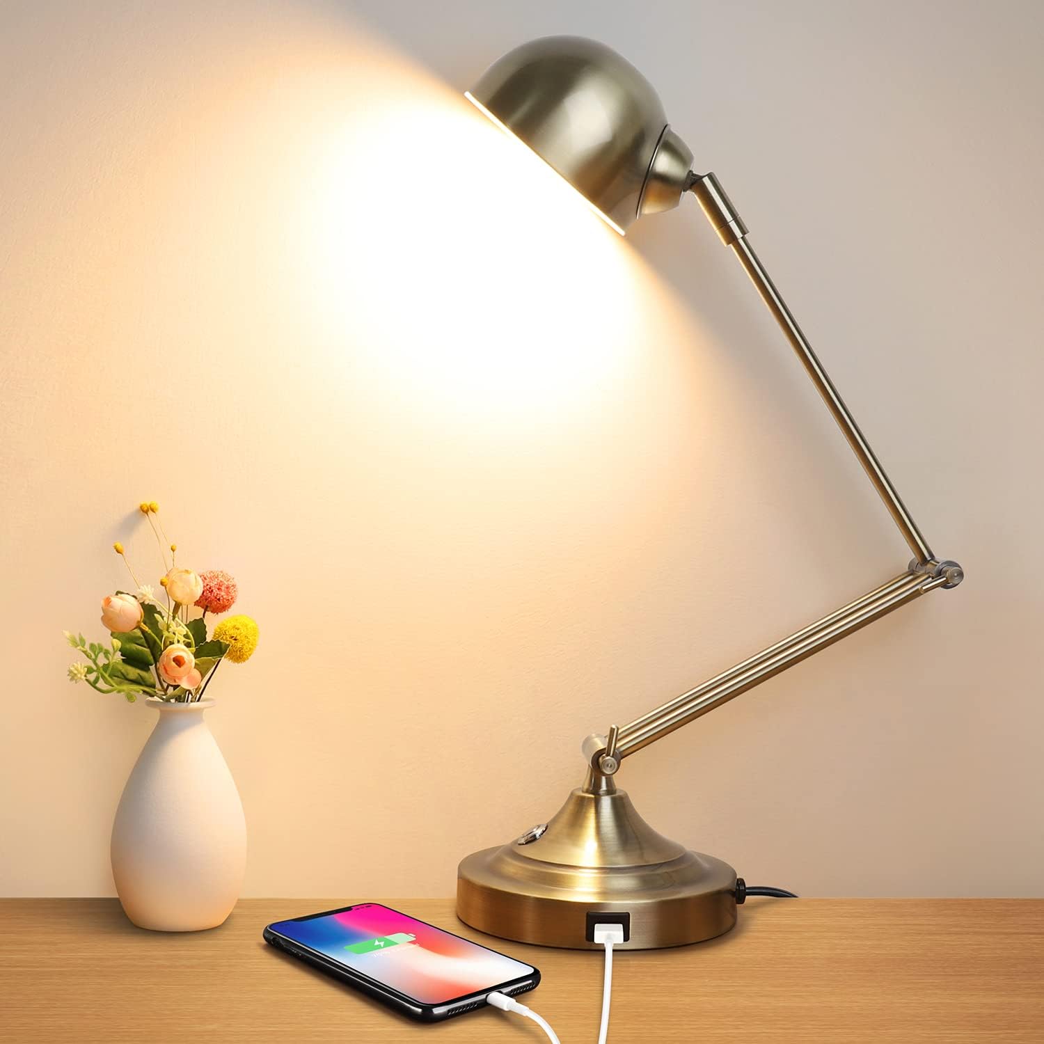 Mlambert 3Color in 1 LED Desk Lamp with USB Charging Port