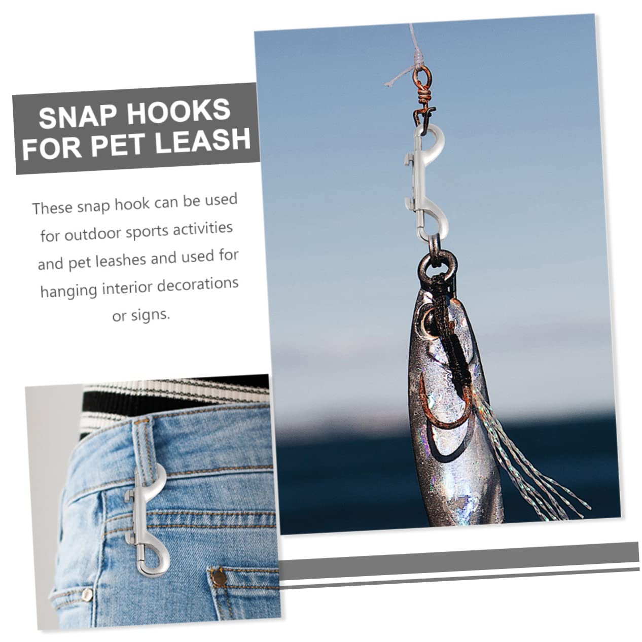 Mipcase 12pcs Pet Leash Connectors Heavy Duty Dog Chain Hooks Snap Clip Hooks for Dog Leash Buckle Accessory