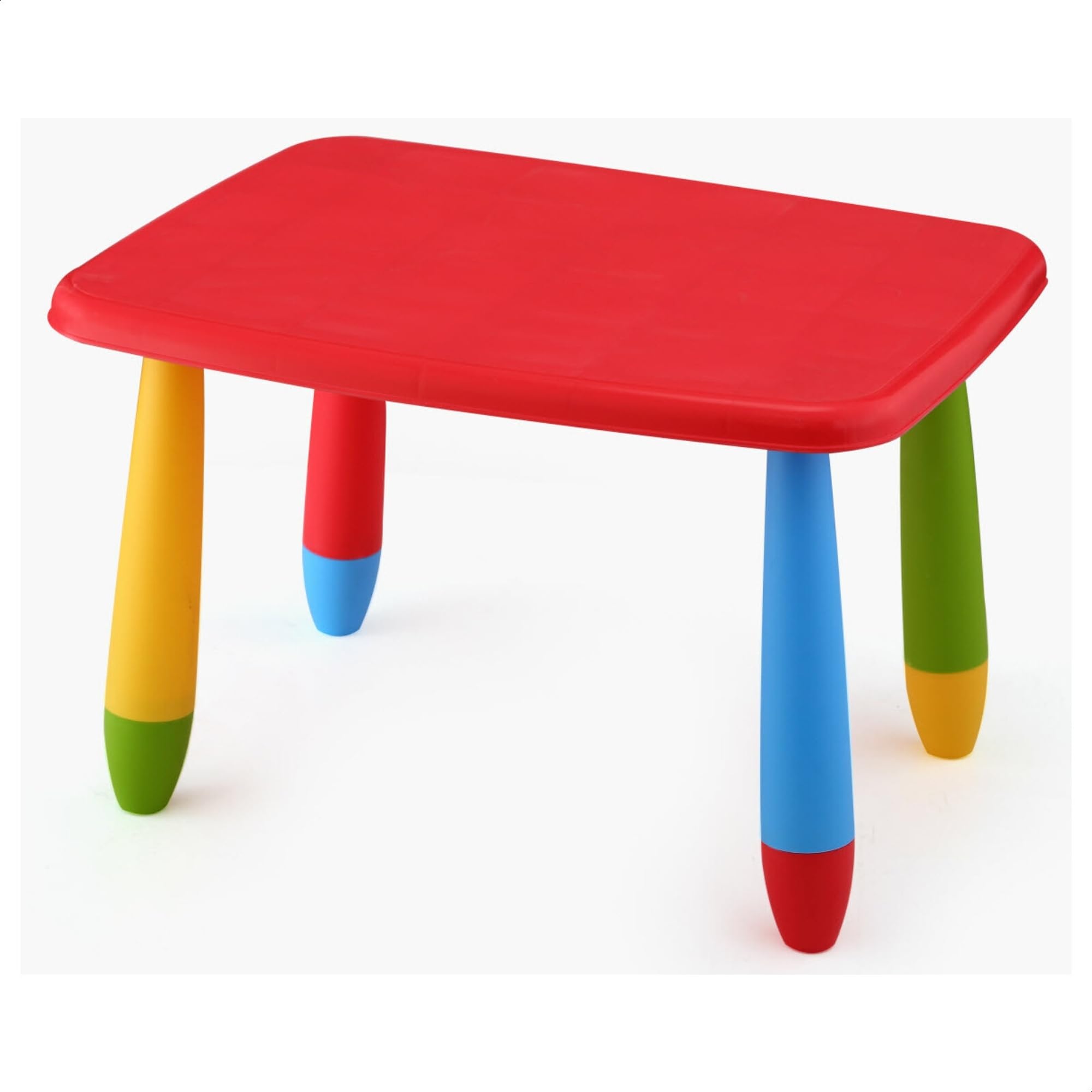 Mesita Infantil Rectangular roja, Multifuncional, diseño Moderno, 72,5x57x47 cm, Fabricada en plástico, Resistente, jardín o terraza