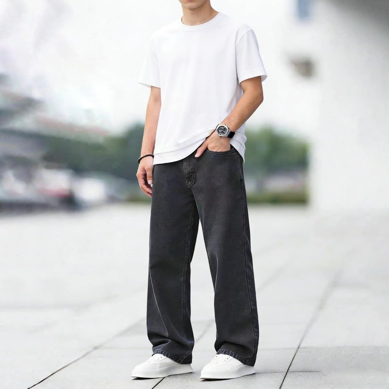 Pantalones Niños, Vaqueros Clásicos De Color Liso para, Cómodos, Elásticos, Informales, con Rodillas Reforzadas, Duraderos para El Día A Día Y La Escuela., Color Vivo Y Duradero/G