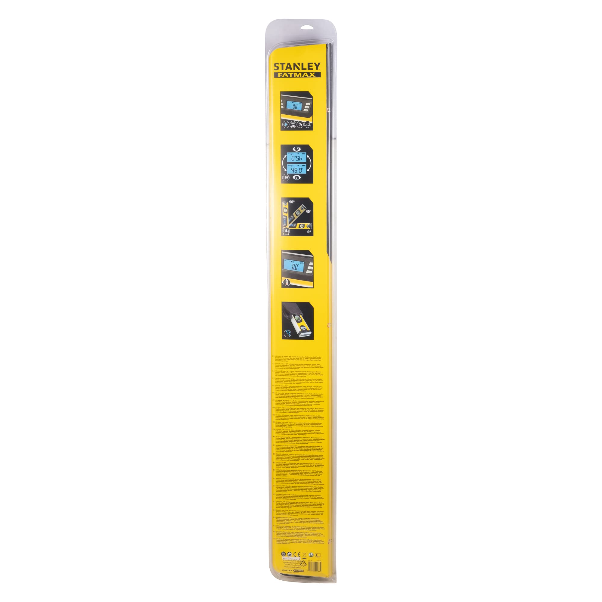 Stanley FatMax digitale Wasserwaage (120 cm, Neigungsmesser, Hohe Messgenauigket und Messbereich, Messung in Grad, Prozent, mm/m) 0-42-086