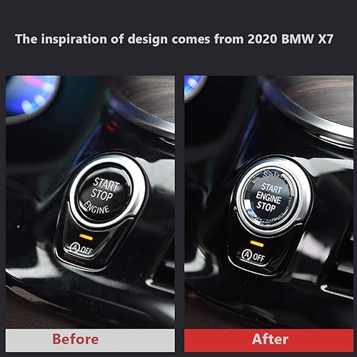 Miniatura 9 de Jaronx Botón de parada de arranque rojo deportivo compatible con BMW (1 3 5 6 X1 X3 X5 X6 Series, E81 E90 E91 E60 E63 E84 E83 E70 E71), interruptor