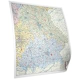 Postleitzahlenkarte Bayern, 1:350 000, folienbeschichtet, inkl. Metallbeleistung: Posterlandkarte. Beleistet. Mit wasserlöslichem Stift beschreibbar