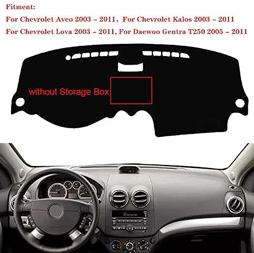 Miniatura 2 de Funda para tablero de automóvil para conducción a la izquierda, Chevrolet Aveo/Kalos/Lova 2003-2011, para Daewoo Gentra T250 2005-2011, sin caja de