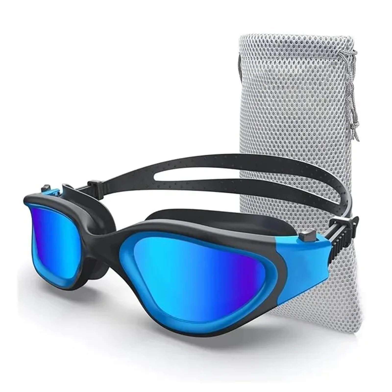 Occhialini Nuoto Donna Lenti antiappannamento con protezione UV for uomo e donna, occhiali da nuoto in silicone impermeabili e regolabili, occhiali da nuoto polarizzati