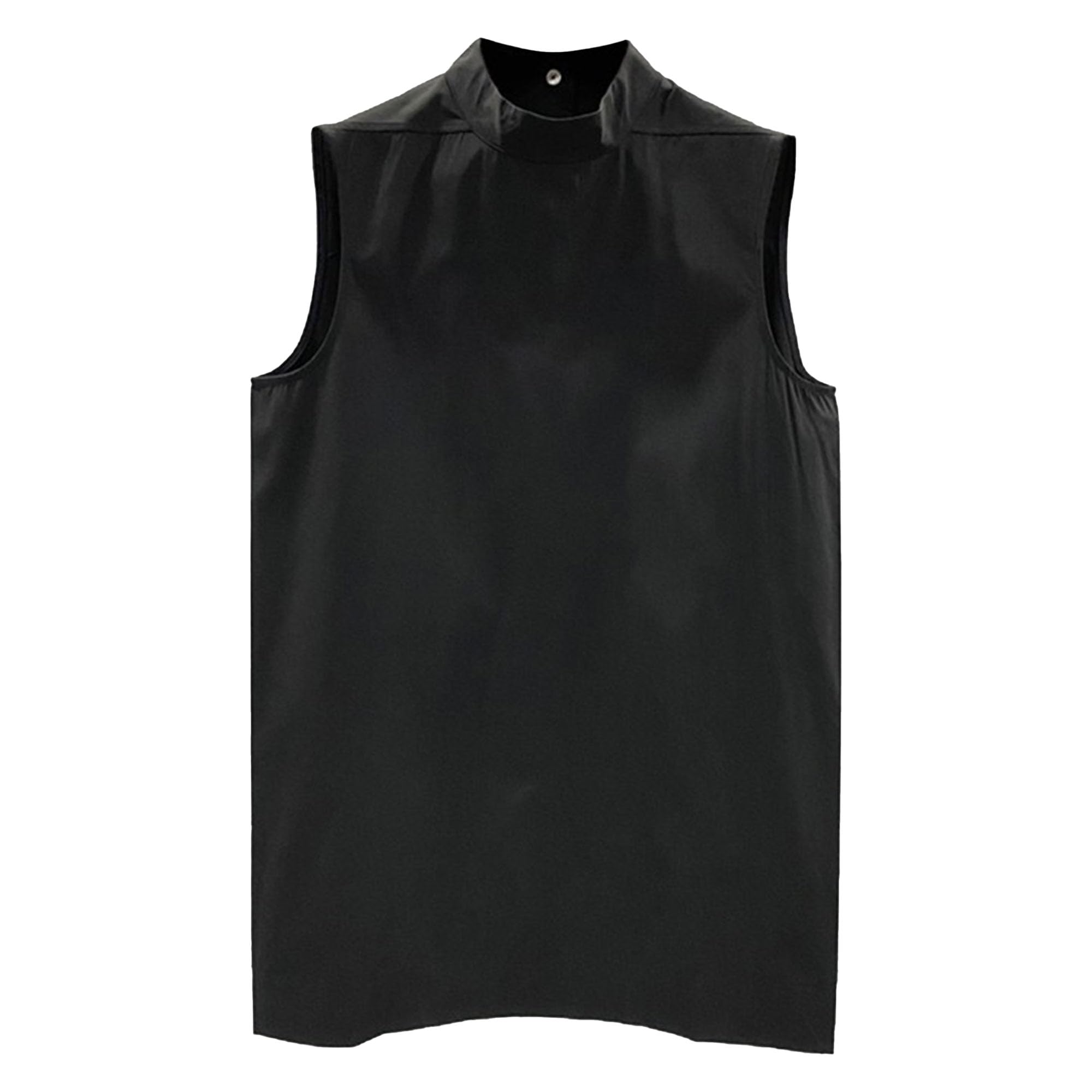 Débardeur pour homme à col montant et boucle - Style streetwear - Couleur unie - Tendance - Sans manches