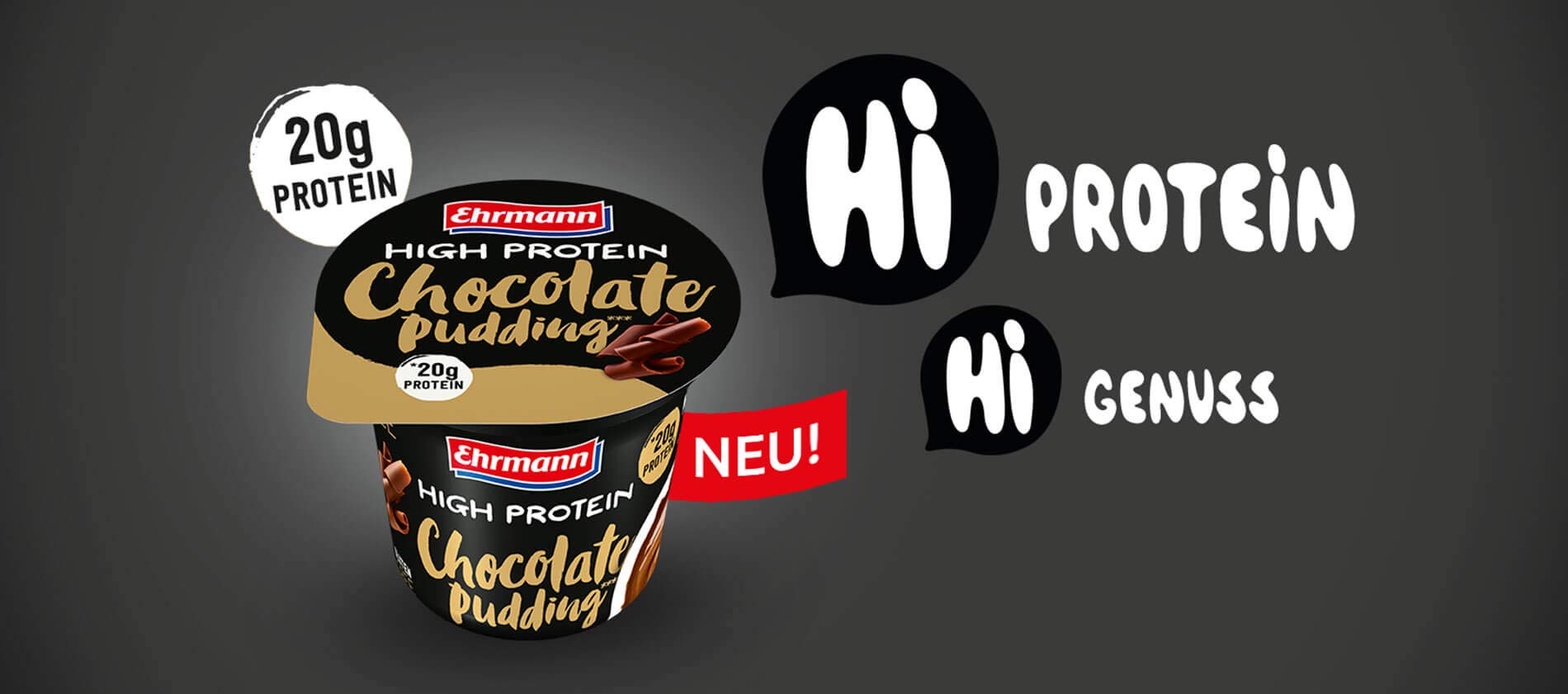 Ehrmann High Protein Pudding, Gusto Chocolate 200 gramos, 8 tarros