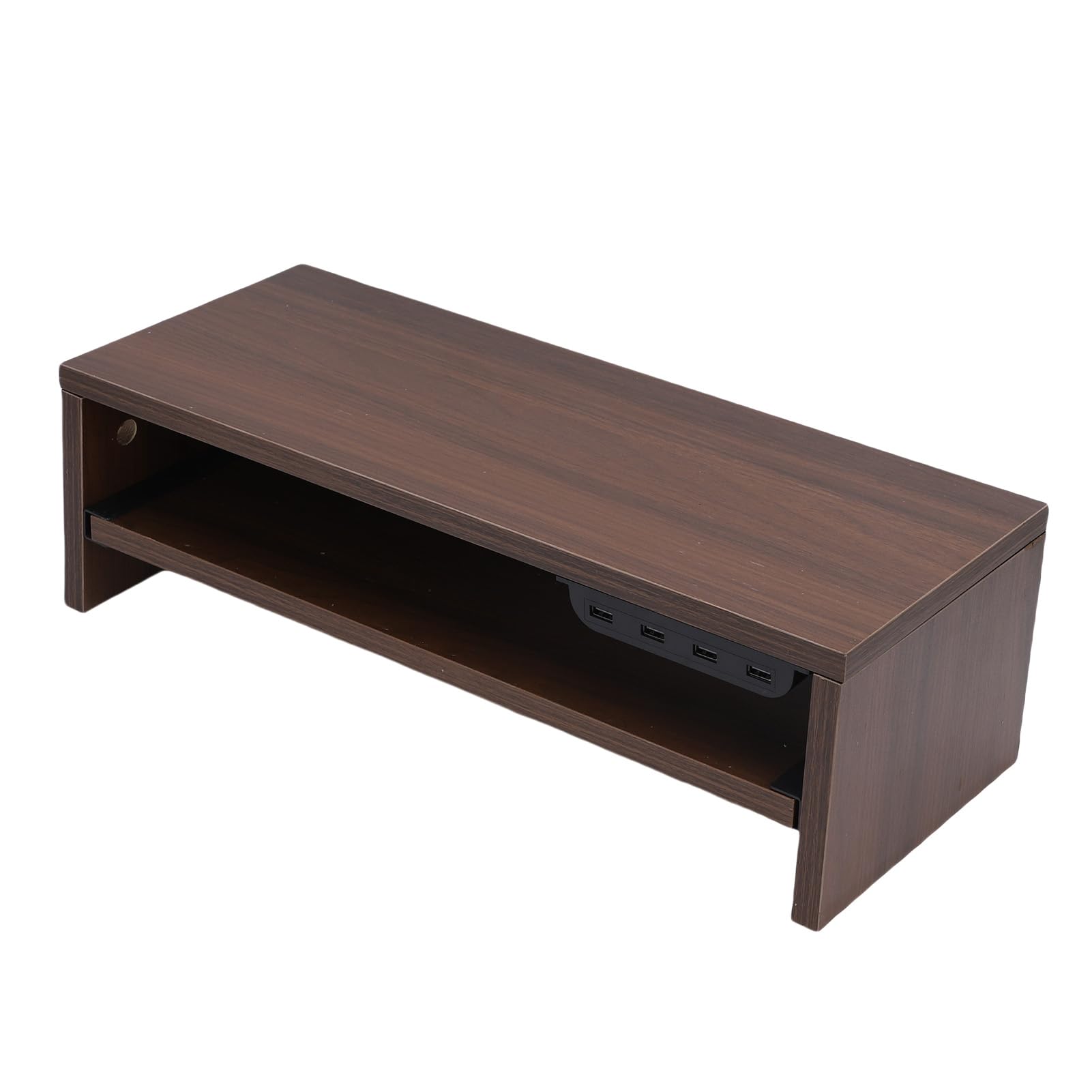 Cosiki Rialzo per Display da Tavolo con Hub USB e Prese CA per Ufficio Domestico, Supporto per Schermo per Laptop in Legno da 20", Struttura Robusta e Regolabile in Altezza (1)