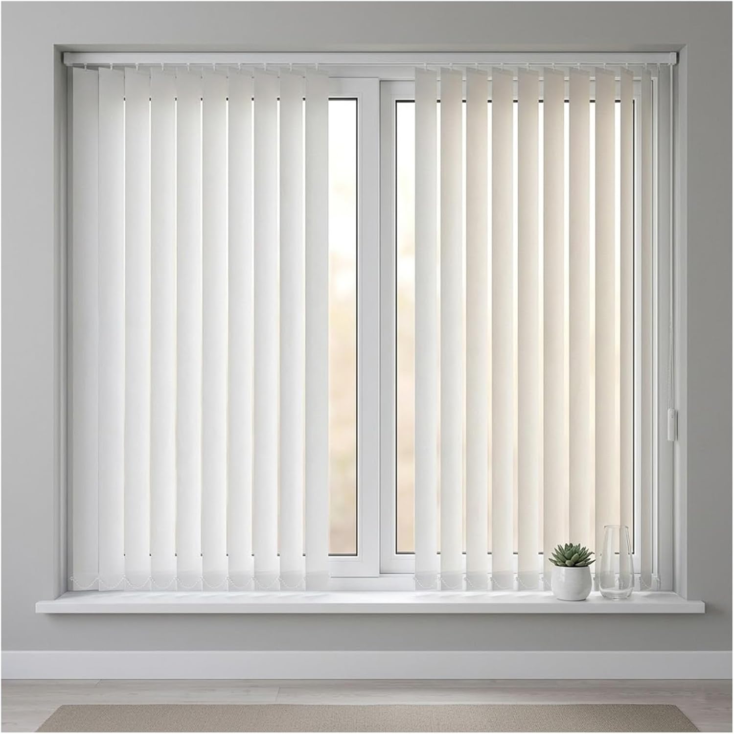 Vertical Blinds for Interiors Windows, Blackout Patio Doors Blinds, 63" 55" 68" 78" 84" 96" 98" 106" 118" Cordless Window Shades Privacy Blind for Sliding Glass Doors, Room Divider(102" W x 98" H)
