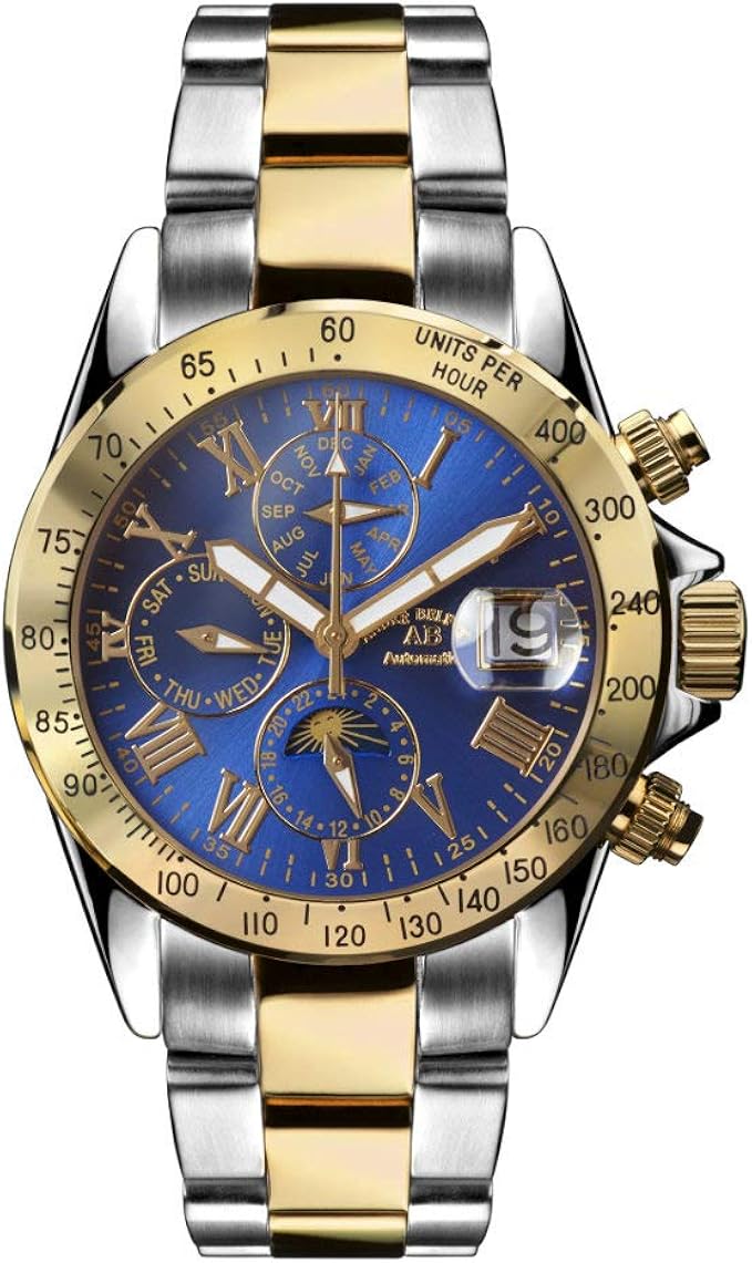 AB-8110I André Belfort Le Capitaine Or/Acier Bleu : Amazon.fr: Montres