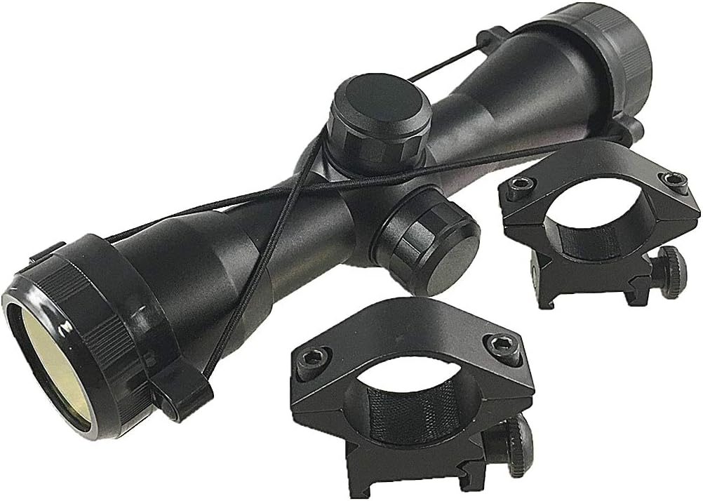 DB TAC 4x32 Anodize Black Color Mil-dot Reticle Slug Scope Picatinny Weaver Mounted Aluminum Hunting Optics Accessory.