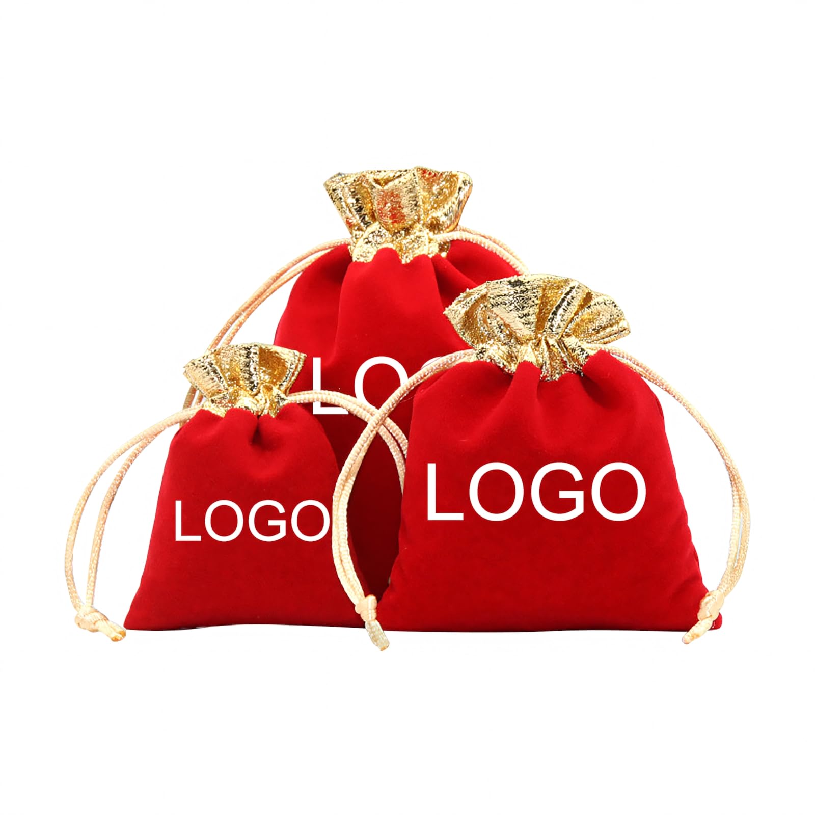 TOPTIE 50 Sacchetti Regalo in Velluto Personalizzati con Finiture Dorate
