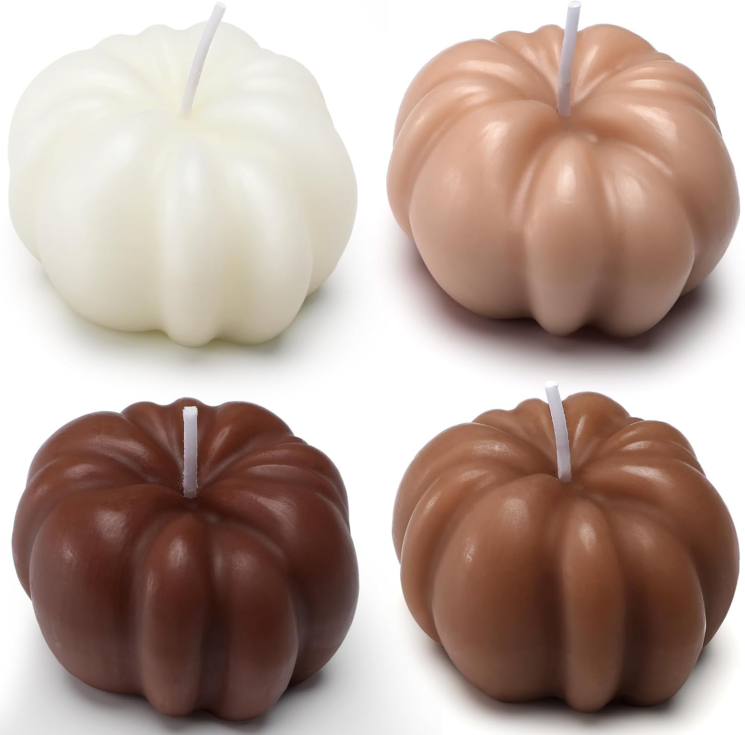 Nuanchu 4 Pcs Pumpkin Soy Candle Halloween Fall Scented Tealight 1.77x2.56