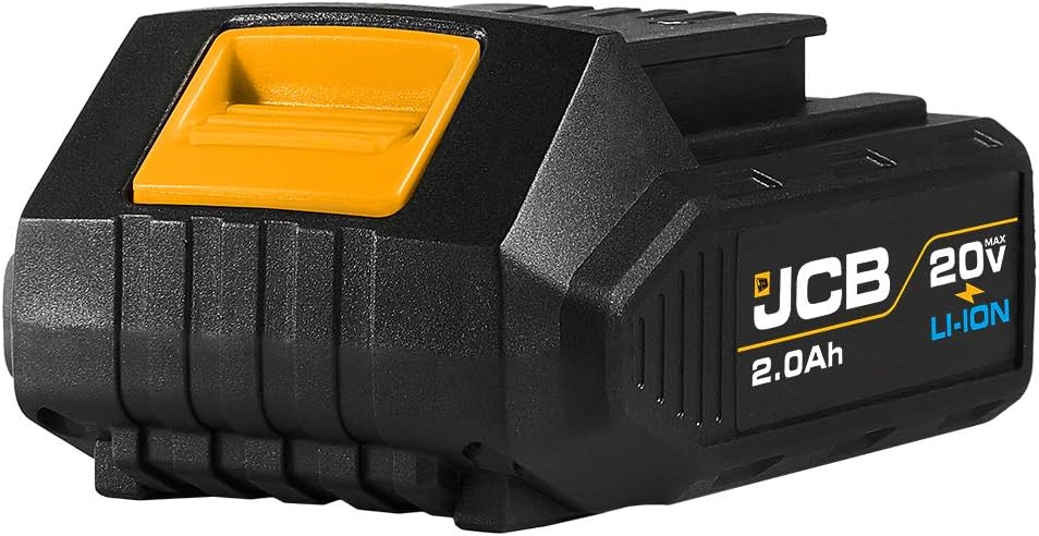 Jcb Tools - 20V Lithium-Ion Battery 2.0Ah With Charge Remaining Indicator - For Jcb 20V Power Tools - Drill, Jigsaw, Recip Saw, Circular Saw, Multi Tool, Miter Saw, Angle Grinder, LED Work Light