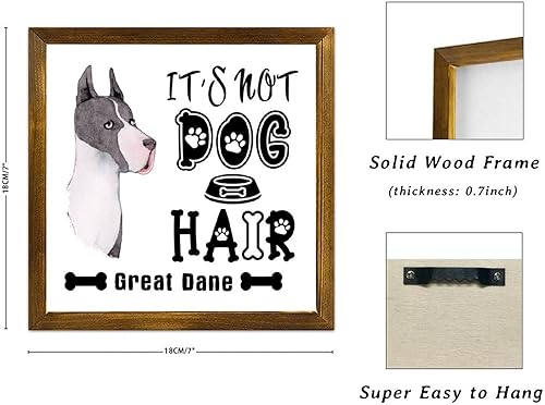 Vista 183 de Letrero de madera con texto en inglés «It's Not Dog Hair» («It's Not Dog Hair» American Bully Dog Dog), regalo decorativo para la pared del hogar