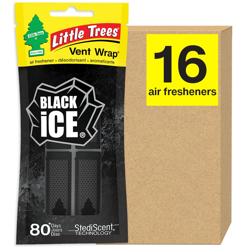 Little Trees Black Ice Vent Wrap Car Air Freshener, 4 pcs : Amazon.in ...