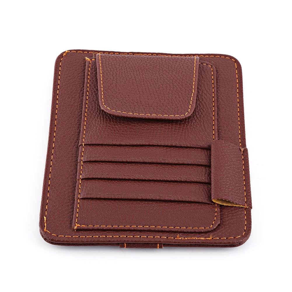 Auto Sonnenblende Organizer Aus PU Leder - Multifunktions Halter Für Karten, Brille & Stifte