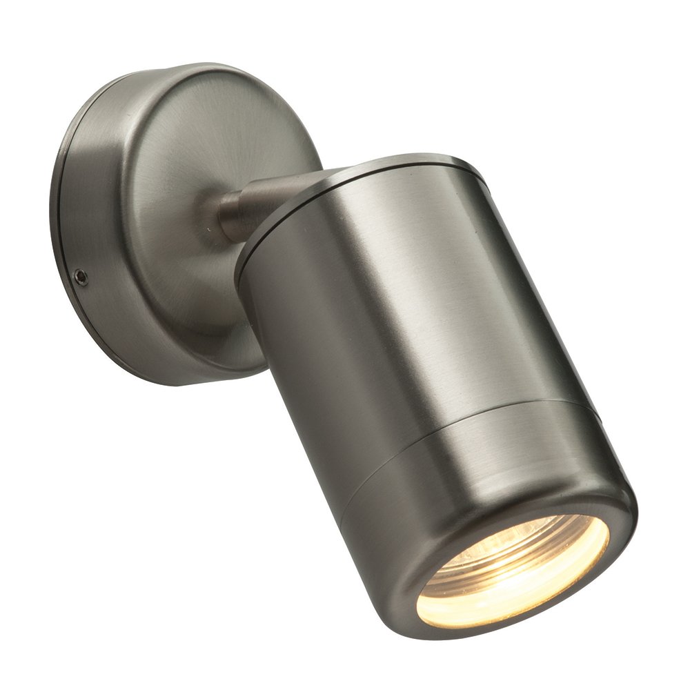 35W Brushed Stainless Steel Aluminium & Glass Modern Decorative Outdoor Garden IP65 LED Compatible GU10 Wall Light Downlight