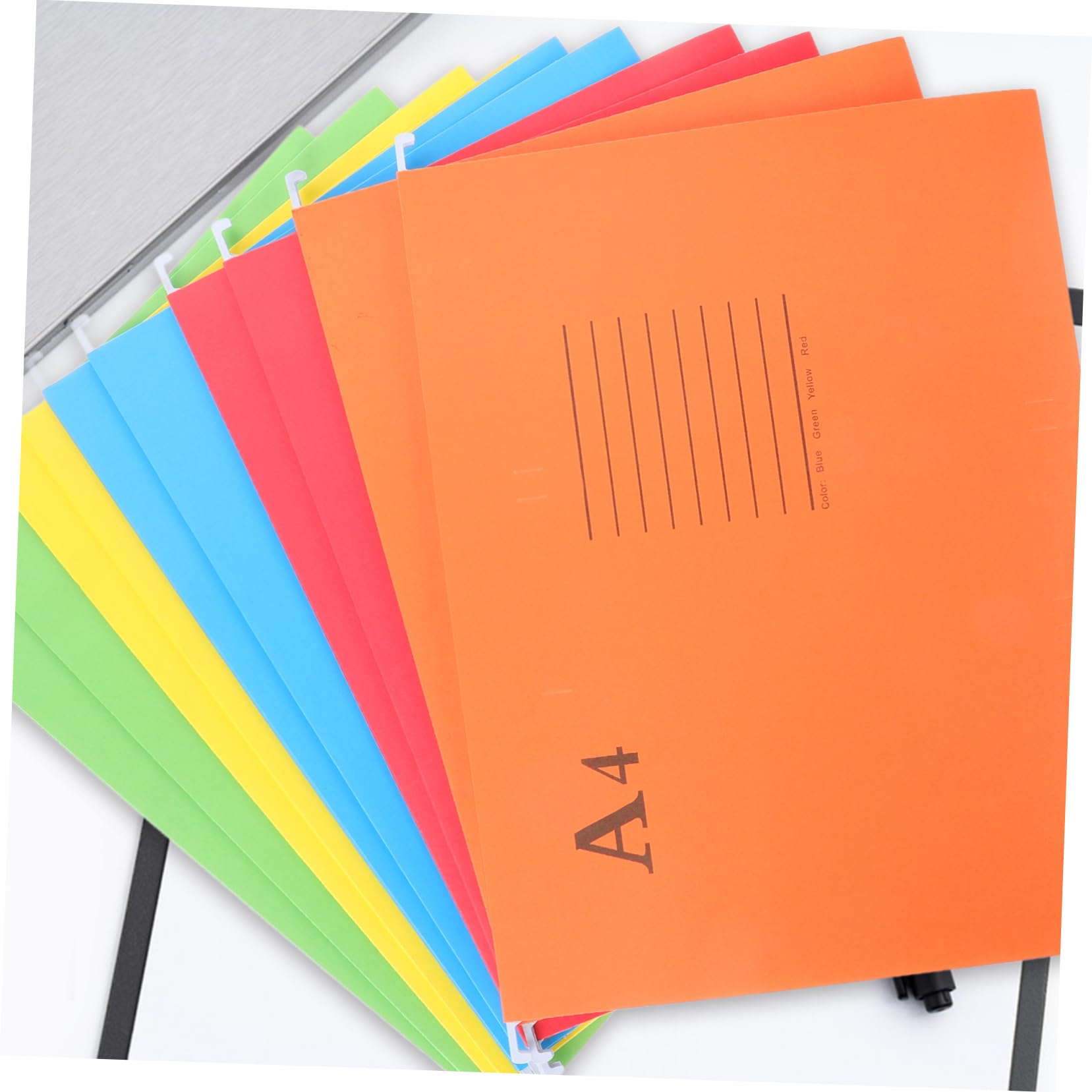 PLAFOPE 10Pcs Suspension File Folder Paper Hanging File Holder for Document Organization Mixed Colors for Office and Home Supplies Includes Classification