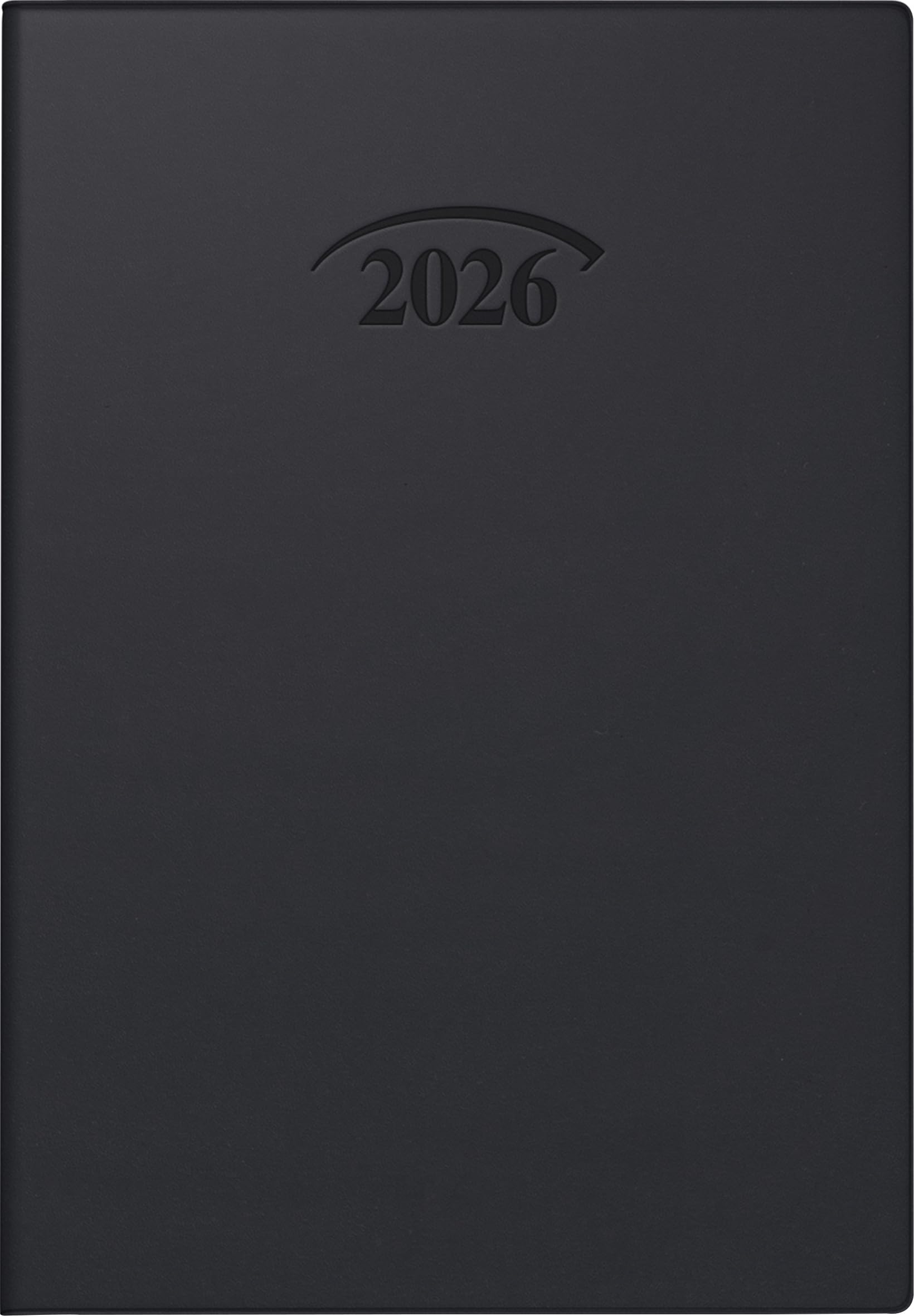 BRUNNEN Pocket Calendar Model 712 2026 | A7, Plastic, Black