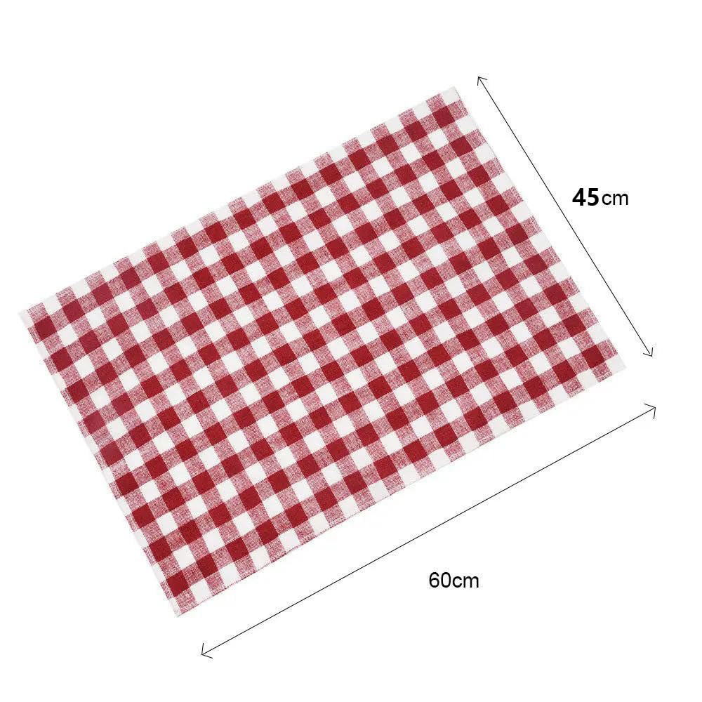 ANEIDA 2/4/6/12 stücke 45 * 60 cm Rot Weiß Buffalo Plaid Servietten Baumwolle Leinen Servietten Tuch Tisch Serviette Wiederverwendbar Für Weihnachten Tisch Tischset
