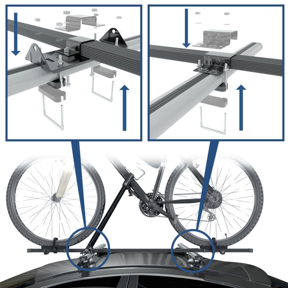 Mossa 3X Portabicicletas de Techo, Soporte para Bicicletas para el Techo del Coche con Barra de Acero - BR9515