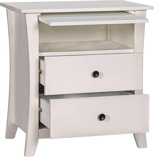 Miniatura 6 de Moderna mesita de noche de almacenamiento con 2 cajones y un armario abierto mesa auxiliar con espacio de almacenamiento gabinete de almacenamiento