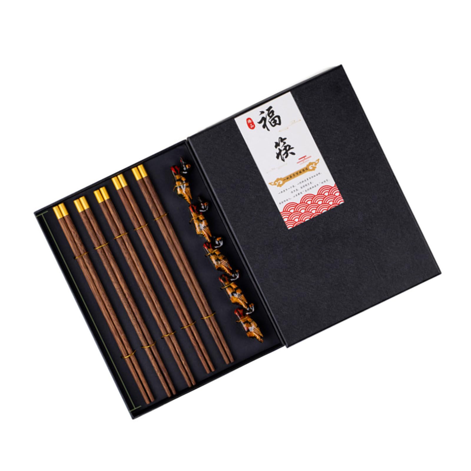 MALSSE Wood Chopsticks Set with Nonslip Rest Utensils for Home Restaurant Use Wooden Kitchen Accessories Contemporary Kitchen Dining Tool