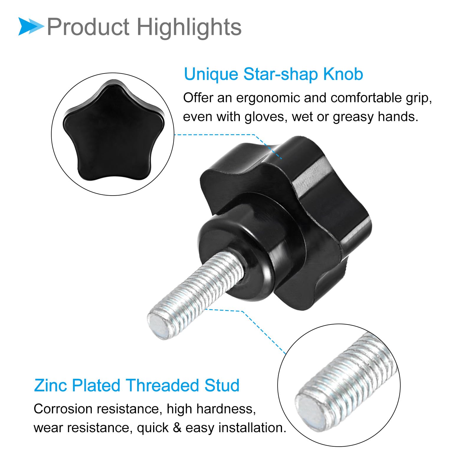 Manopola Di Serraggio In Plastica Con Vite - M4 M5, Testa A T, Per Macchine Utensili, Attrezzature Industriali - Foto 9