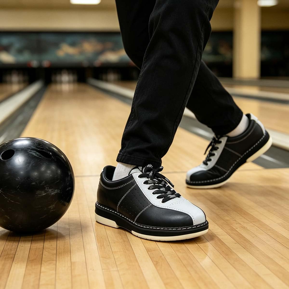 Herren Bowlingschuhe universelle Gleitsohle, Bequeme Turnschuhe
