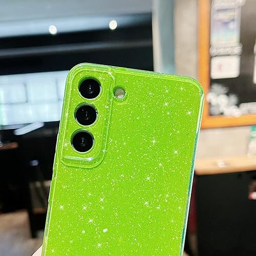 Miniatura 4 de MINSCOSE Funda compatible con Samsung Galaxy S22 5G, bonito color neón brillante, con purpurina, delgada, delgada, a prueba de golpes, de silicona,
