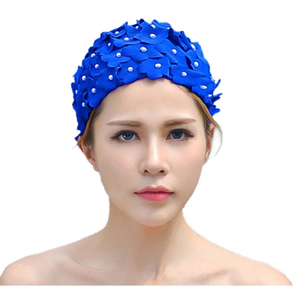 Cuffia da bagno turbante da nuoto in tessuto pieghettato berretto da nuoto protezione capelli e orecchie cappello da bagno per spiaggia piscina spa donne ragazze cuffia da doccia non impermeabile