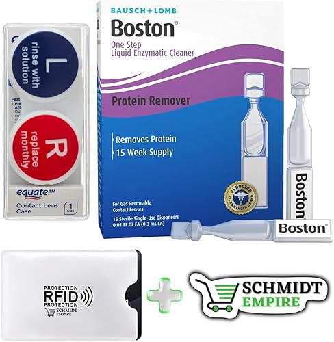 1 limpiador enzimático líquido Boston One Step de Bausch Lomb, 15 dispensadores estériles de un solo uso + 1 funda para lentes de contacto + 1 disponible en Yaxa Venezuela