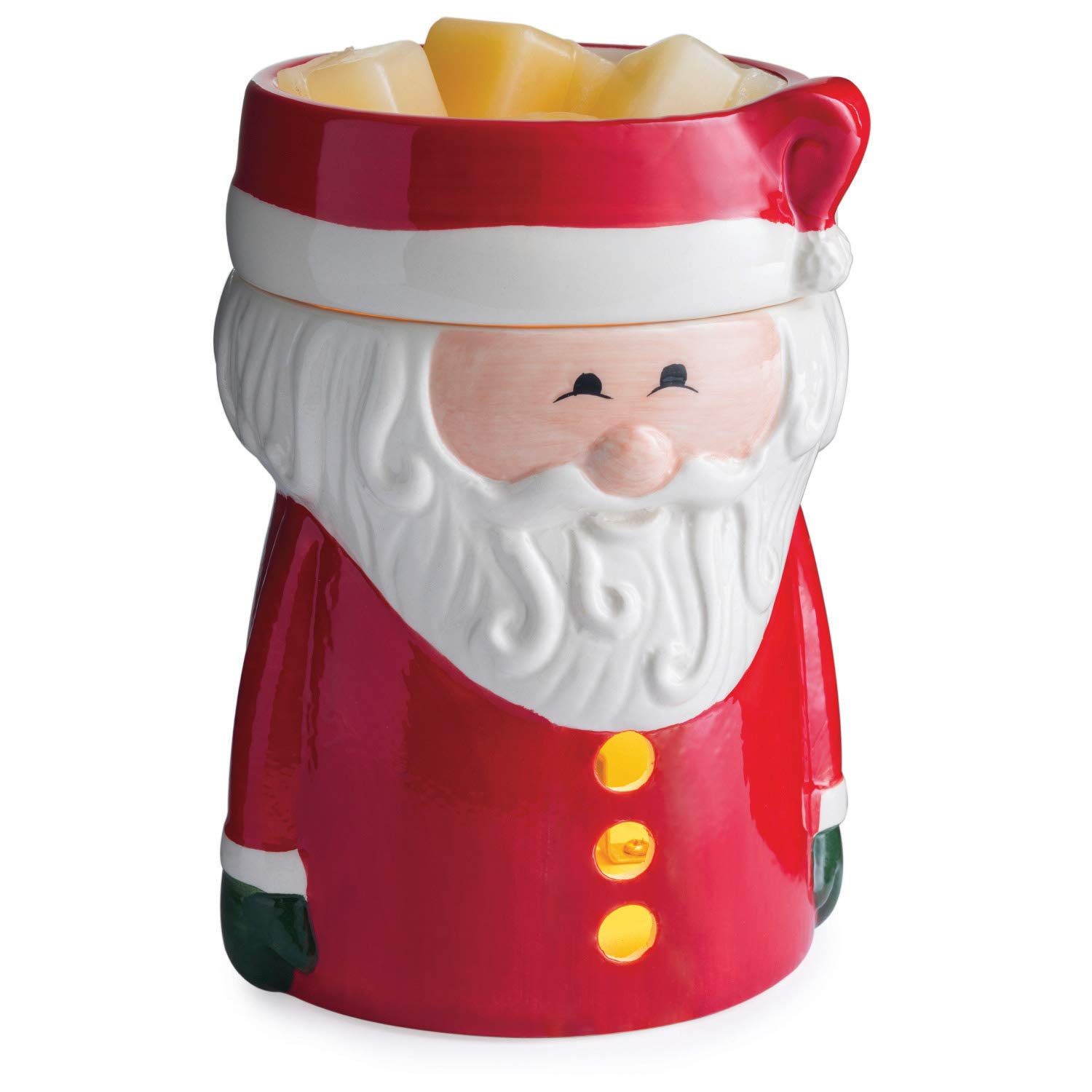 Candle Warmers ETC. Illumination Fragrance Warmer- Light-Up Warmer for Warming Scented Candle Wax Melts and Tarts or to Freshen Room, Red Christmas Santa