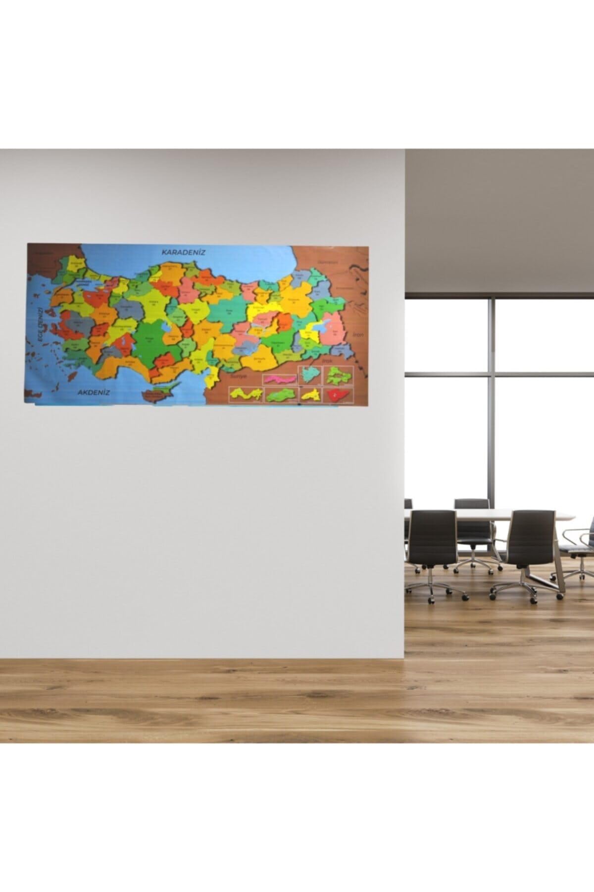 Buffer Renkli Türkiye Haritası Manyetik Yapıştırıcı Gerektirmeyen Duvar Stickerı 118 Cm * 56 Cm