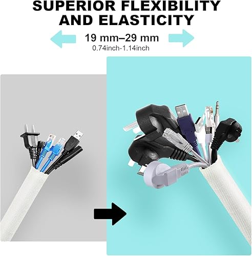 Miniatura 2 de AGPTEK Funda para cables, 10 pies a 1.2 pulgadas, gestión de protector de cable de perro y gato, protege los cables de masticar mascotas, para