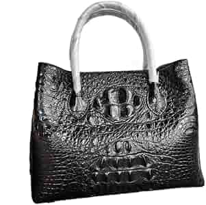 Genuine Crocodile Skin Women Skyblue Colorful Female Handbag
